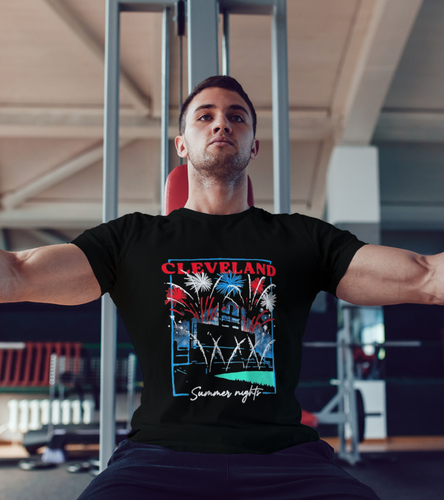 Cleveland Fireworks Summer Nights Baseball City Love T-Shirt
