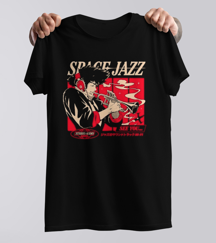 Space Jazz Spike Spiegel Stereo Audio See You T-Shirt