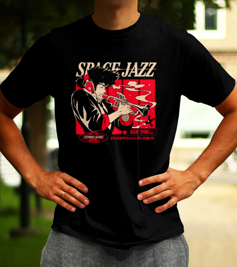 Space Jazz Spike Spiegel Stereo Audio See You T-Shirt