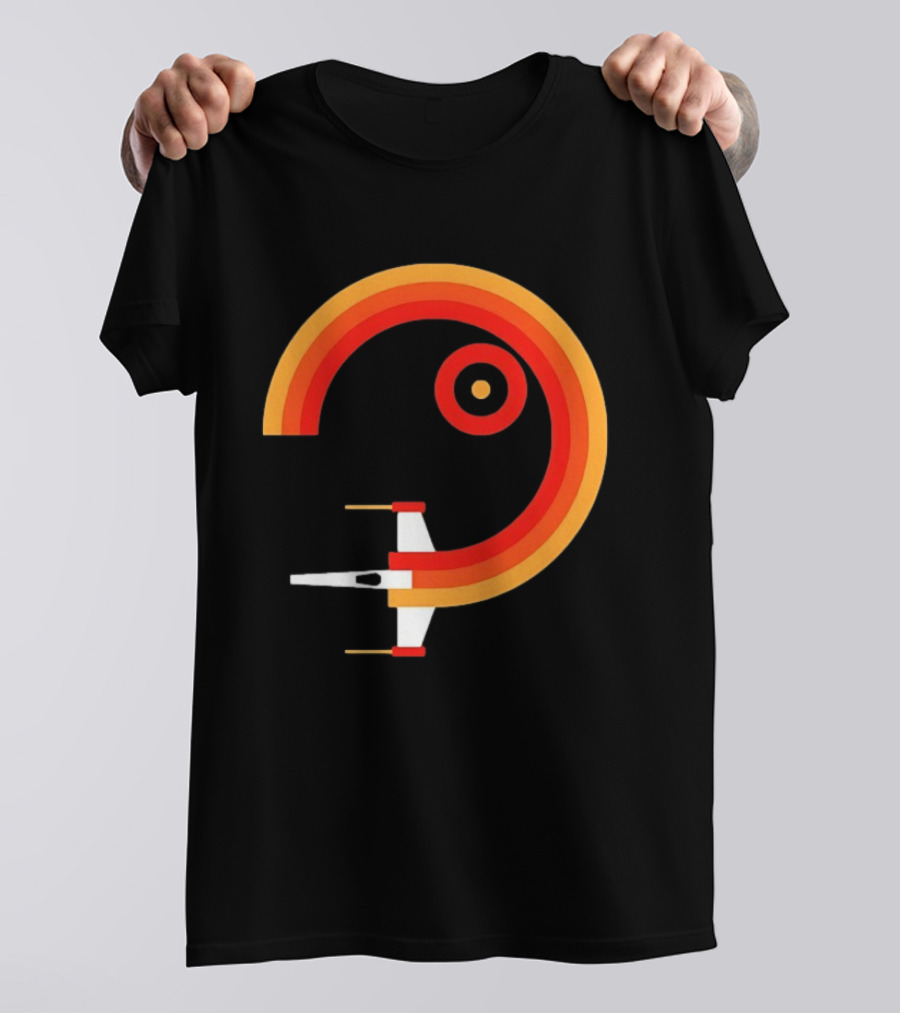 Star Wars X Wing Retro Sunset Circle T-Shirt