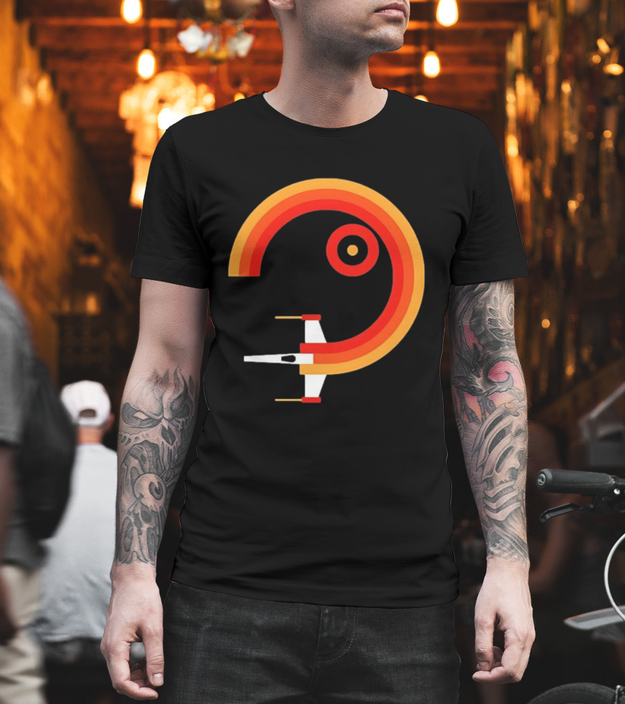 Star Wars X Wing Retro Sunset Circle T-Shirt