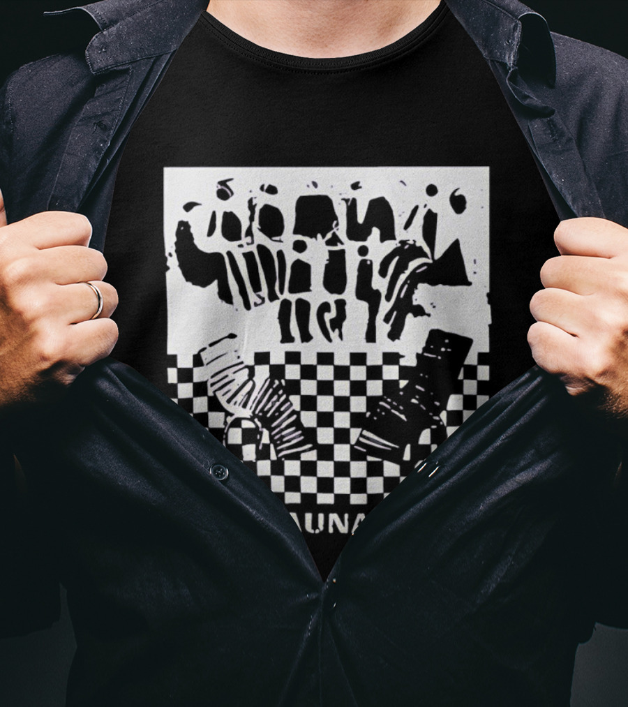 Finding Emily Sauna Angourie Rice Black And White Checkered T-Shirt