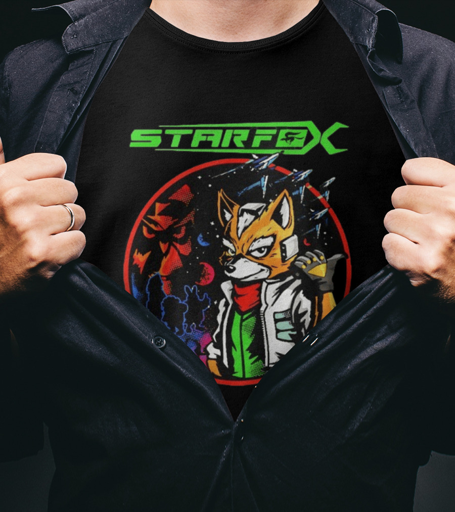 Star Fox Fox McCloud Retro Space Adventure T-Shirt