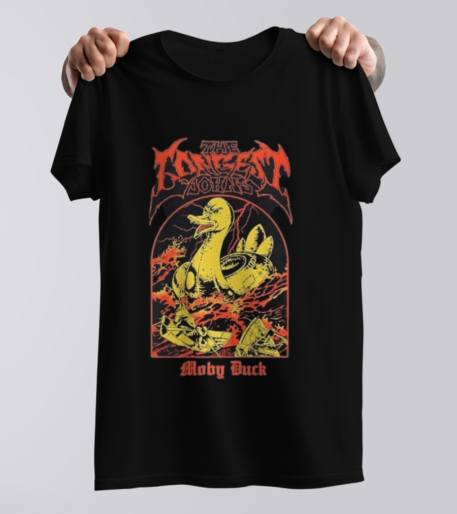 The Longest Johns Moby Duck Yellow Inflatable Duckzilla With Ocean Waves And Rowboat T-Shirt