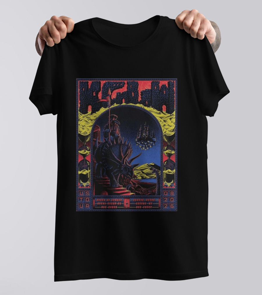 King Gizzard And The Lizard Wizard US Tour 2026 Dinosaur Knight Fantasy Bueno Vista Queens August T-Shirt