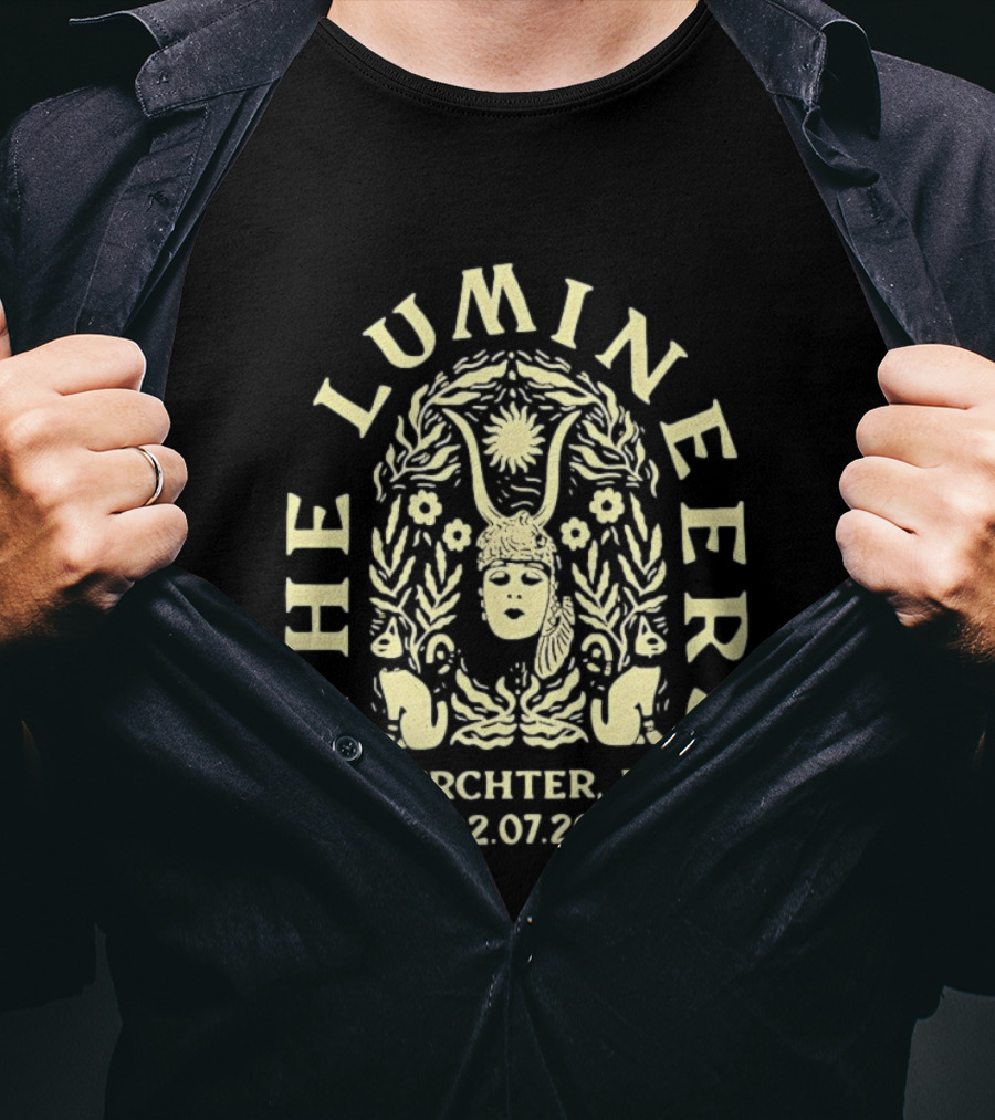The Lumineers Werchter Belgium 02.07.26 Concert Art Nouveau Motif T-Shirt