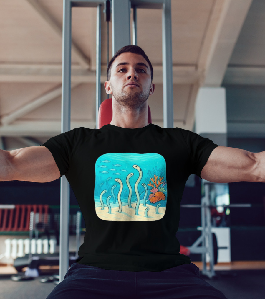 Garden Eels Reef Hawaii With Colorful Coral And Tropical Fish T-Shirt