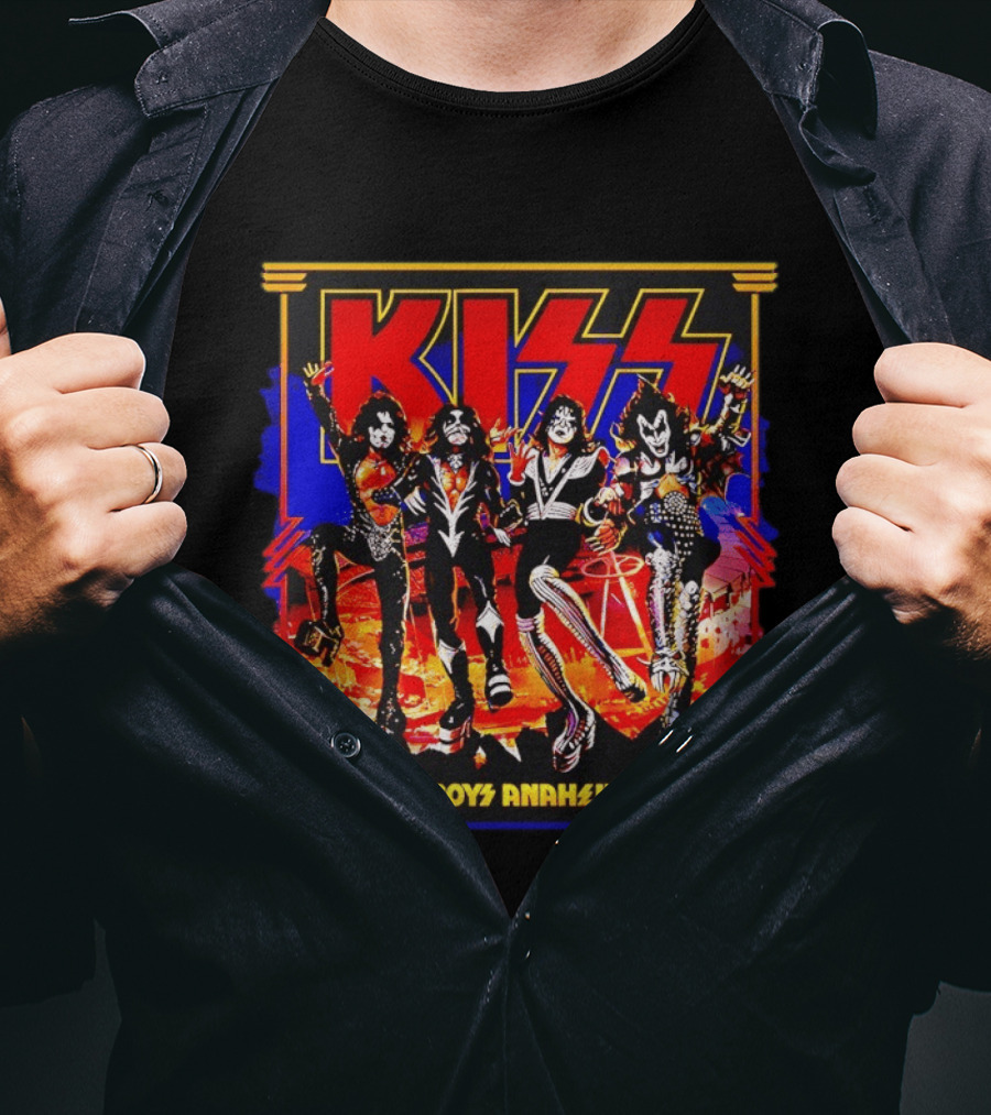 KISS Destroys Anaheim 76 Band Photo Arena Show T-Shirt