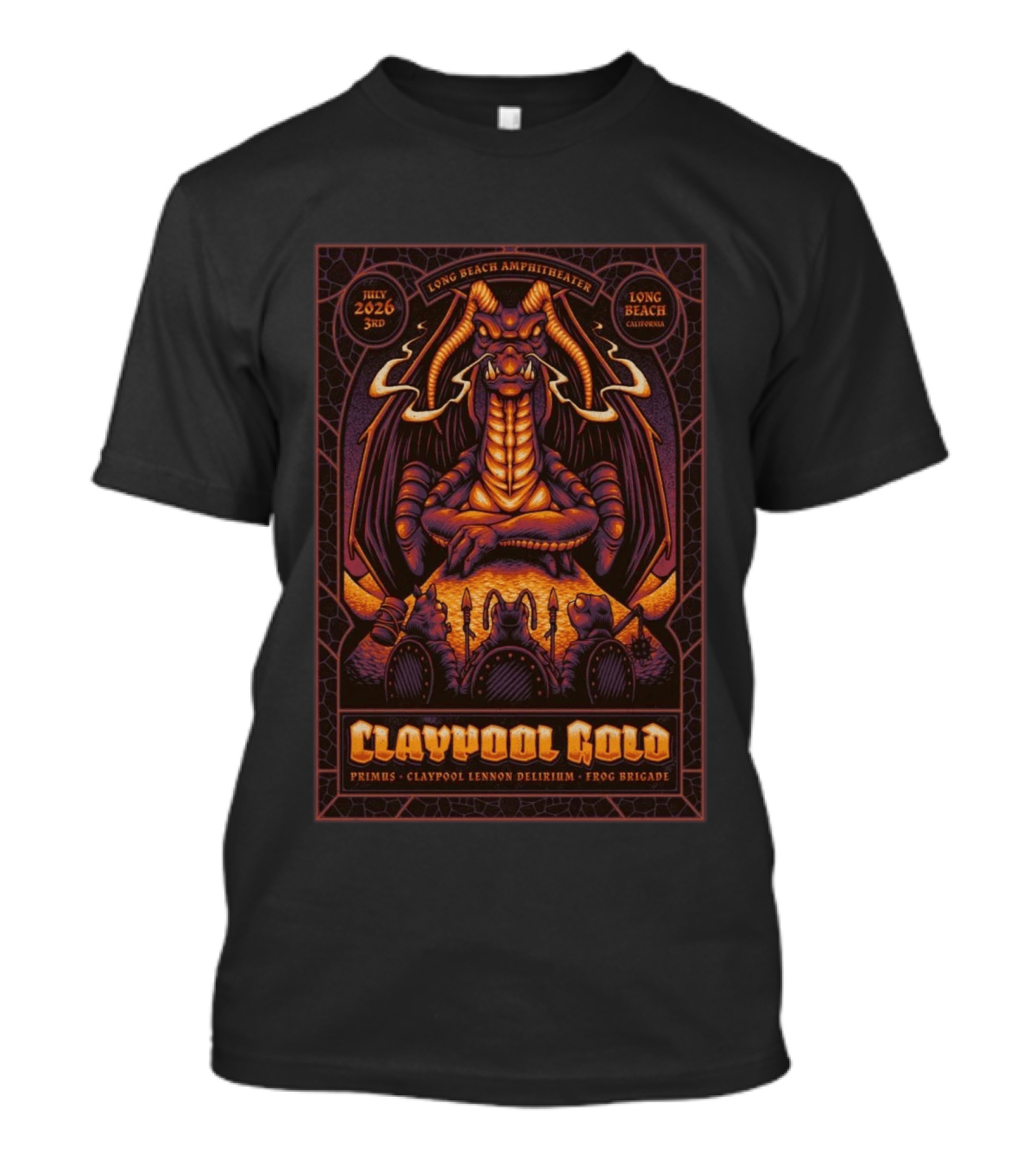July 3 2026 Long Beach Amphitheater Claypool Lennon Delirium Frog Brigade Primus Concert Event T-Shirt