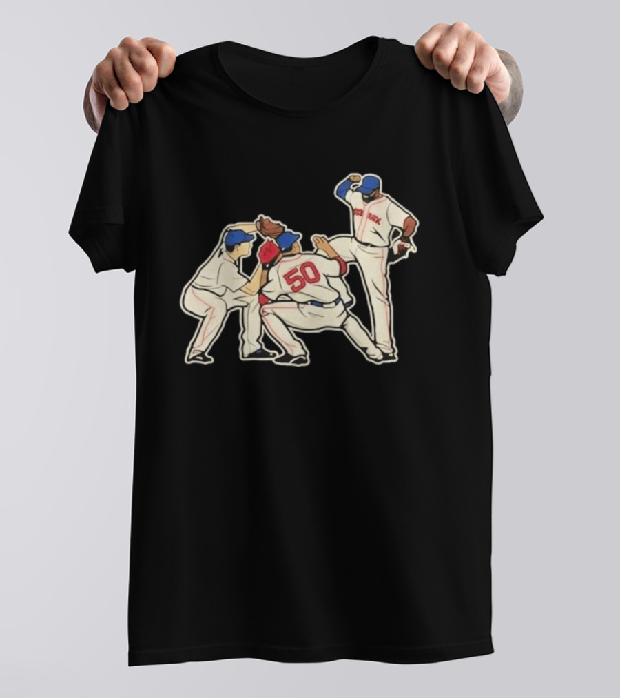 Red Sox Mookie Betts Jackie Bradley Jr Andrew Benintendi Win Dance Repeat Baseball Players Boston Team Celebration T-Shirt