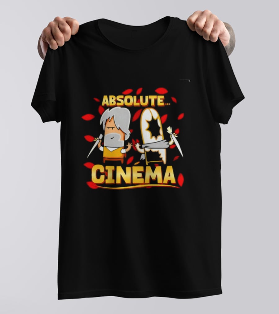 Absolute Cinema Movie Film Reaction Characters With Swords T-Shirt