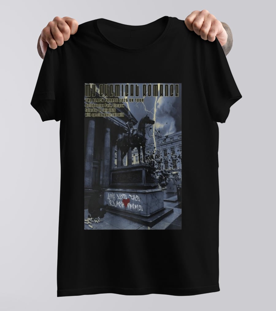 My Chemical Romance The Black Parade 2026 UK Tour Bellahouston Park Glasgow 4 July With Idlewild T-Shirt
