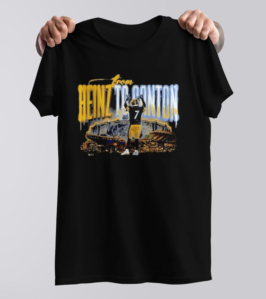 Ben Roethlisberger From Heinz To Canton Pittsburgh Steelers Journey #7 T-Shirt