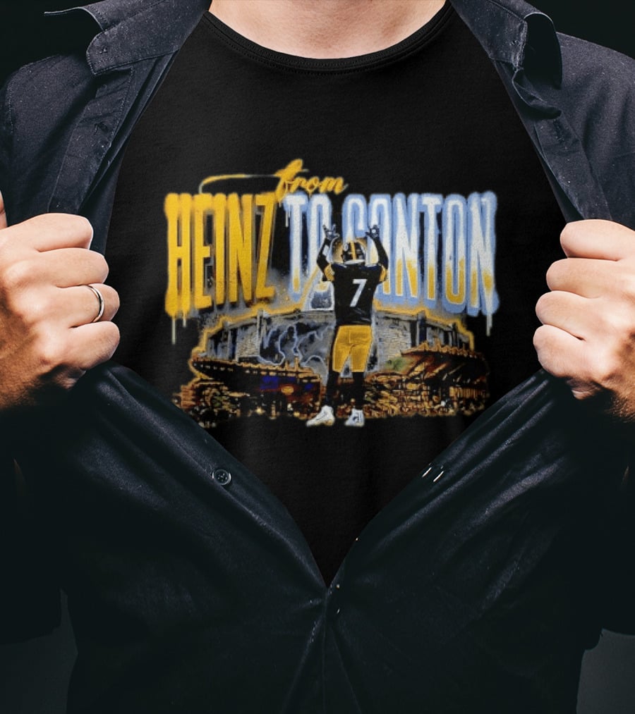 Ben Roethlisberger From Heinz To Canton Pittsburgh Steelers Journey #7 T-Shirt