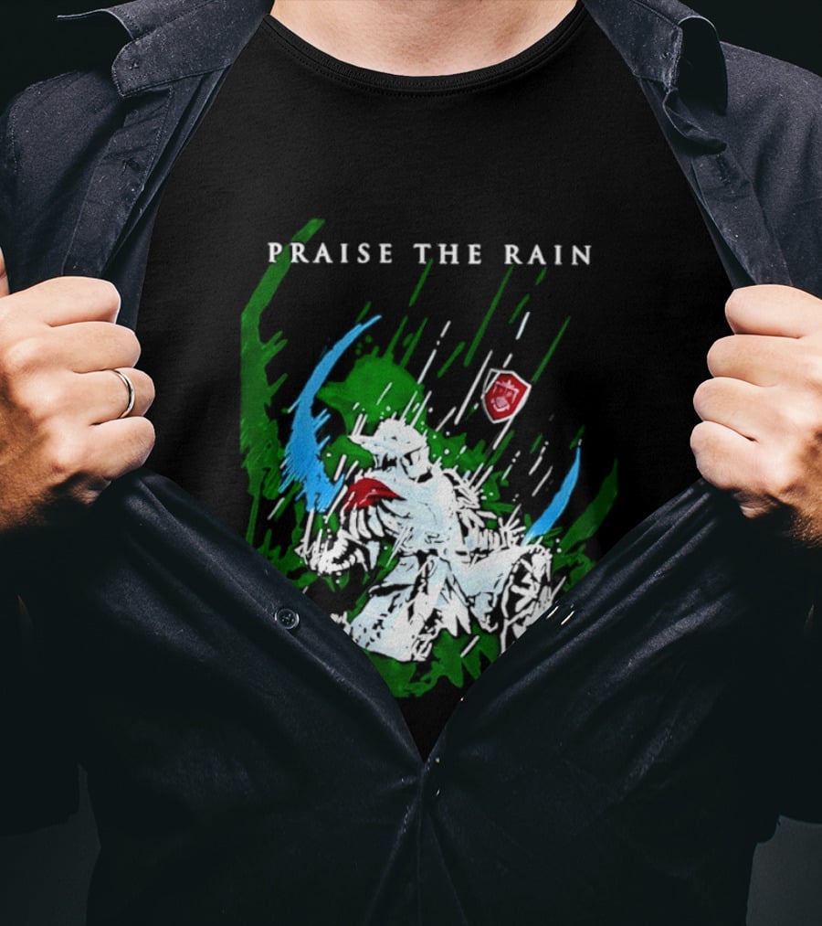 Praise The Rain Warrior Energetic Green And Blue Splash T-Shirt