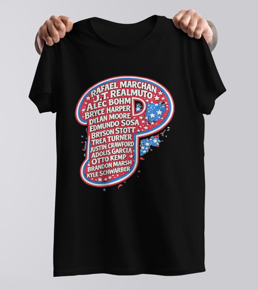 Rafael Marchan JT Realmuto Alec Bohm Bryce Harper Philadelphia Phillies T-Shirt