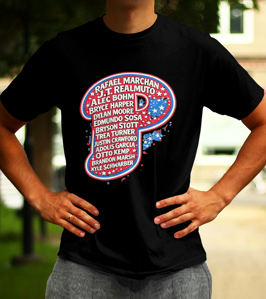 Rafael Marchan JT Realmuto Alec Bohm Bryce Harper Philadelphia Phillies T-Shirt