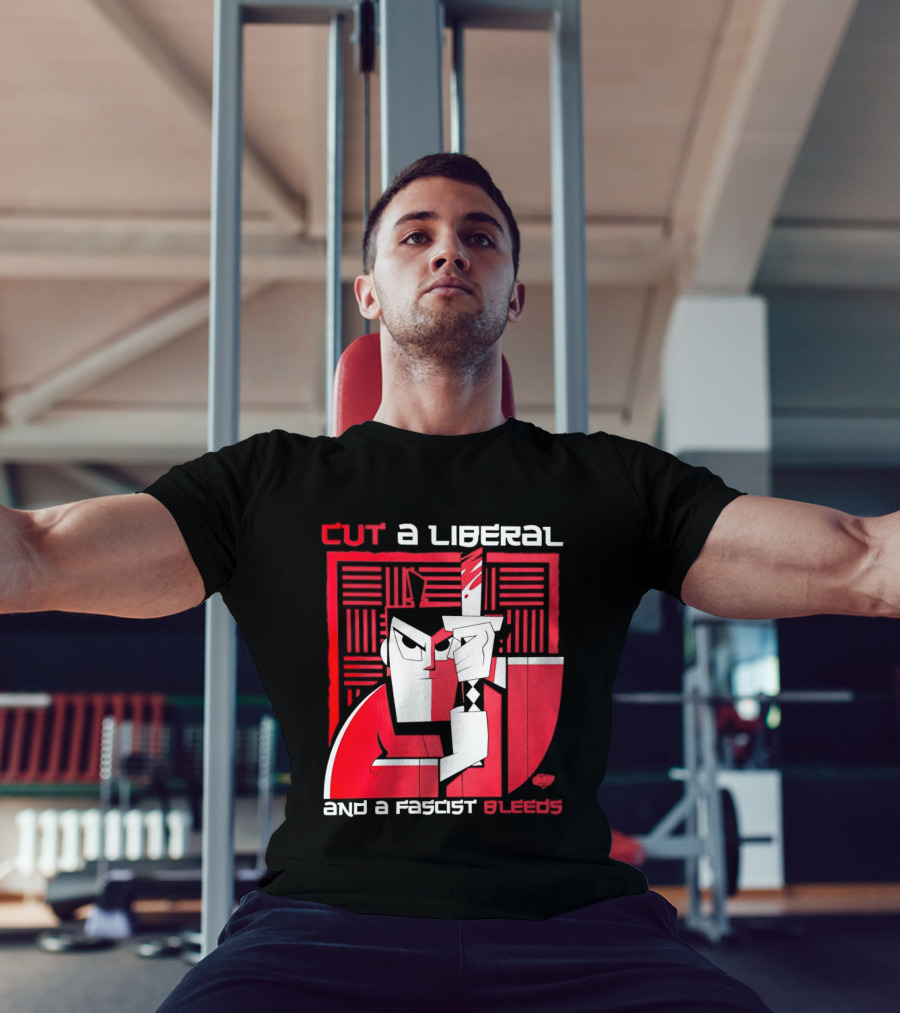 Samurai Jack Cut A Liberal And A Fascist Bleeds Political Art Image T-Shirt