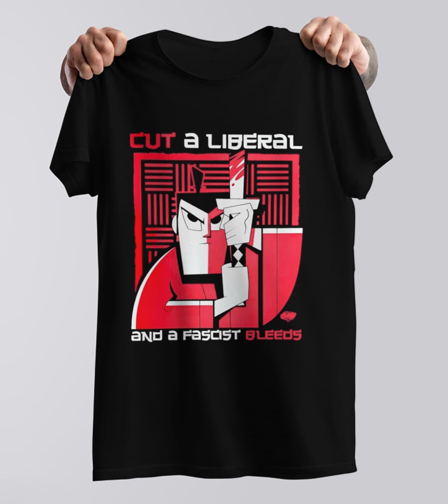 Samurai Jack Cut A Liberal And A Fascist Bleeds Political Art Image T-Shirt
