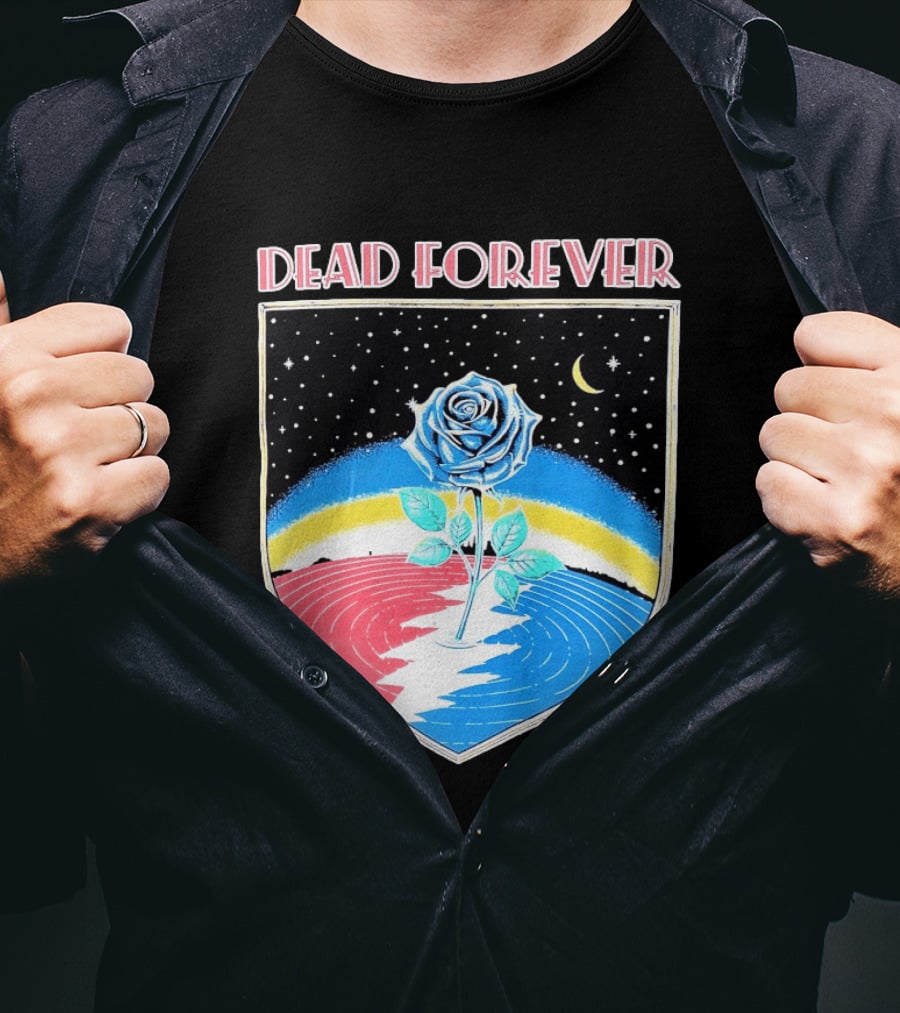 Grateful Dead Forever Rose Skull Rainbow Night Sky Moon Dead60 T-Shirt