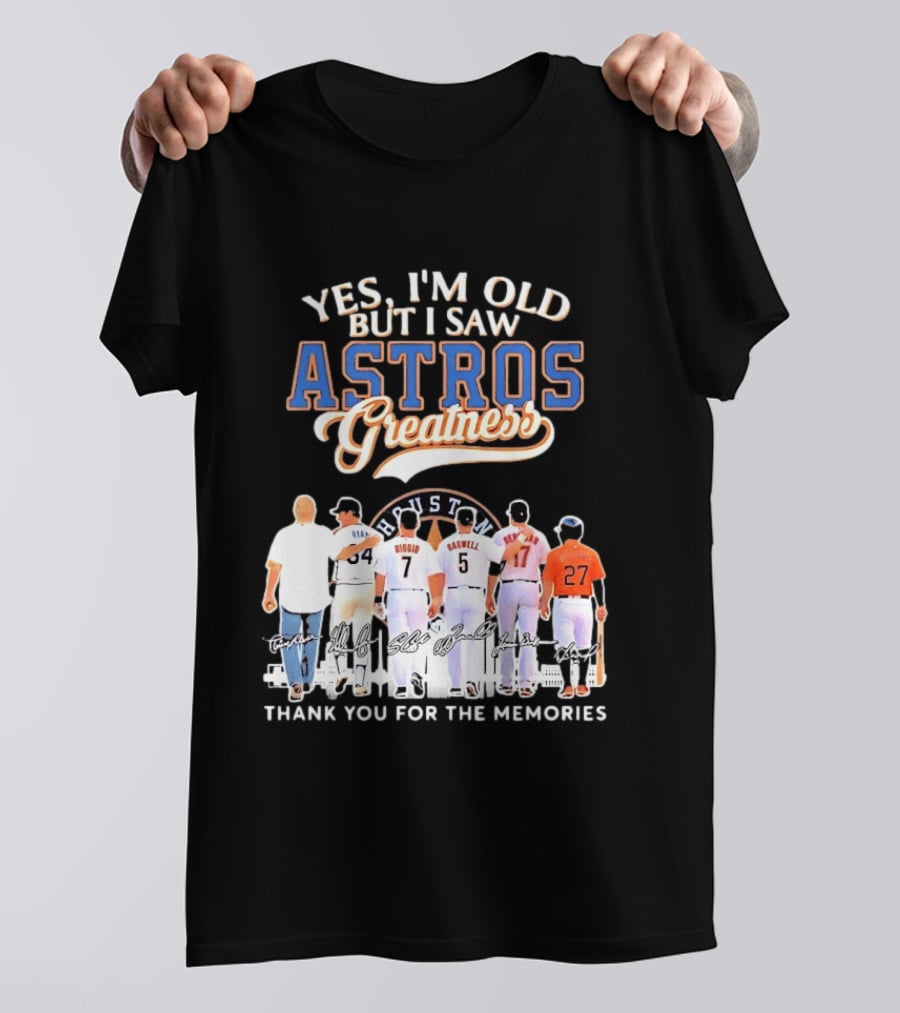 Yes I'm Old But I Saw Astros Greatness Ryan Biggio Bagwell Beltran Thank You For The Memories T-Shirt