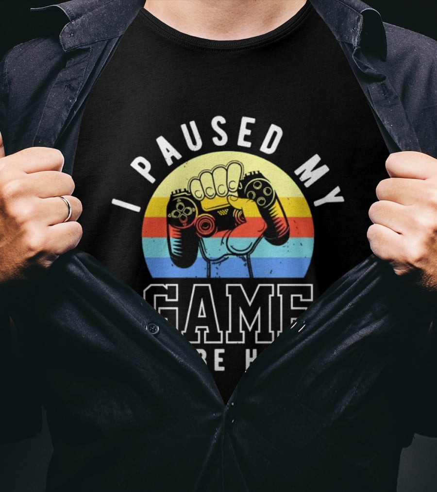 I Paused My Game To Be Here Retro Gaming Controller T-Shirt