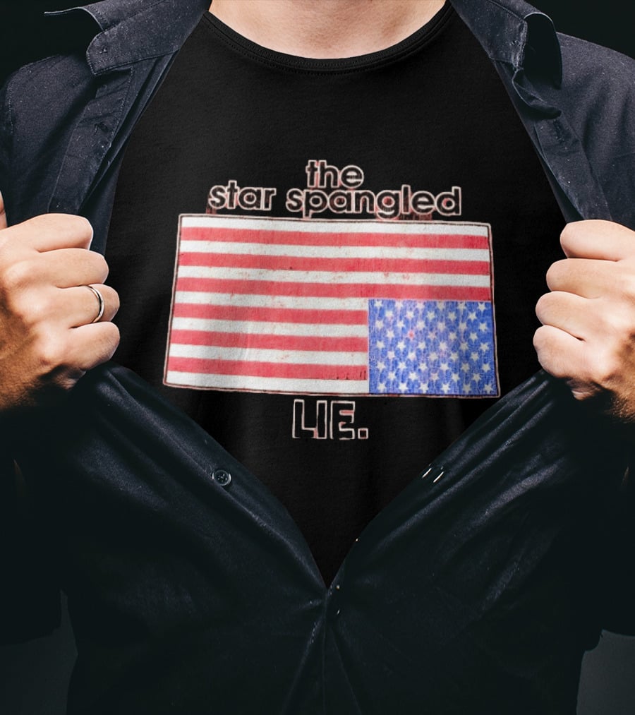 The Star Spangled Lie Upside Down American Flag T-Shirt