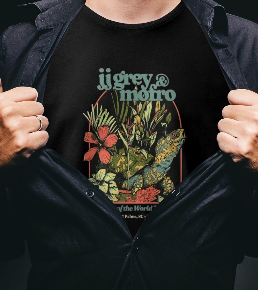 JJ Grey And Mofro July 4 5 2026 Isle Of Palms SC The Windjammer Exotic Flora Tortoise T-Shirt
