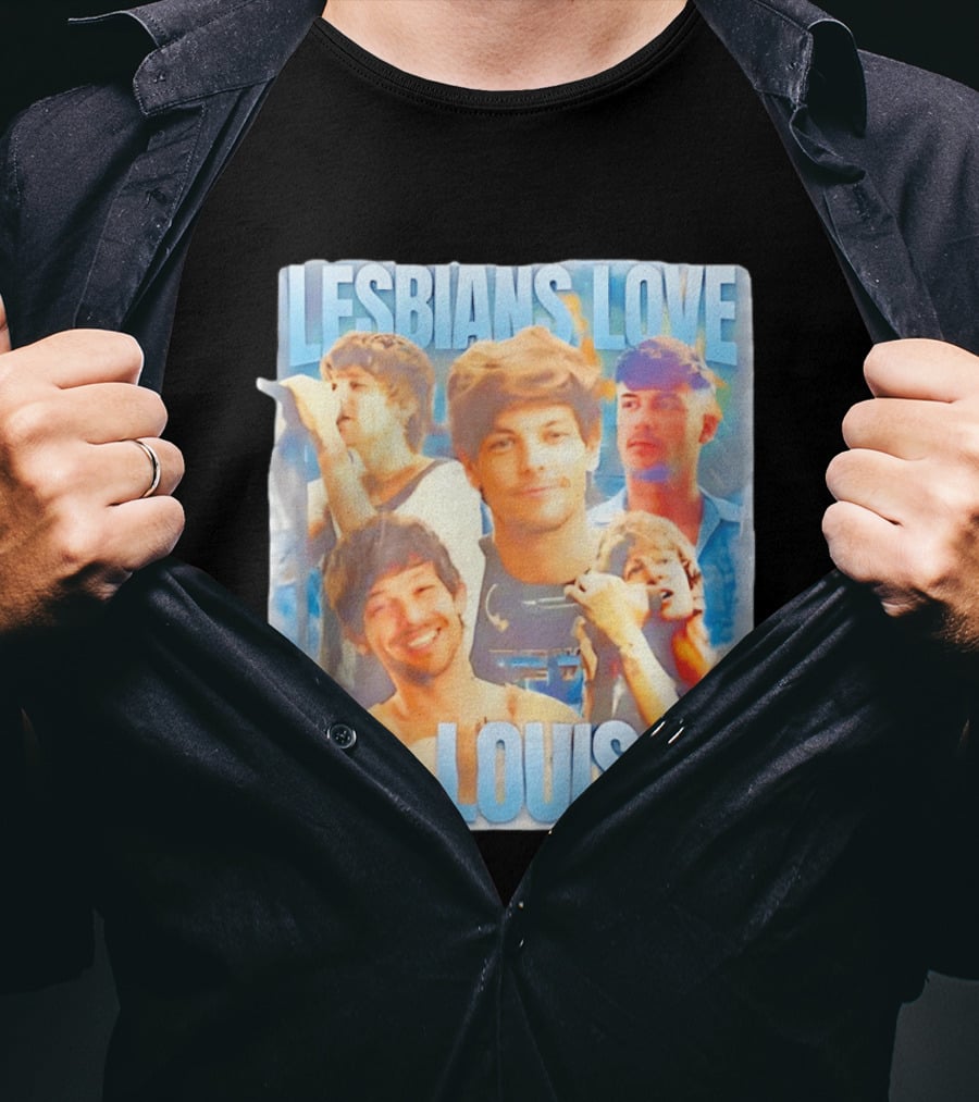 Lesbians Love Louis Tomlinson Faces T-Shirt