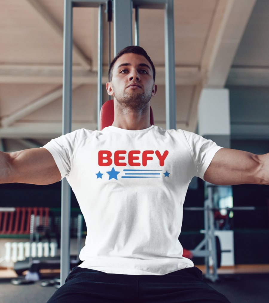 Beefy Star Gay Blue Stars Red T-Shirt
