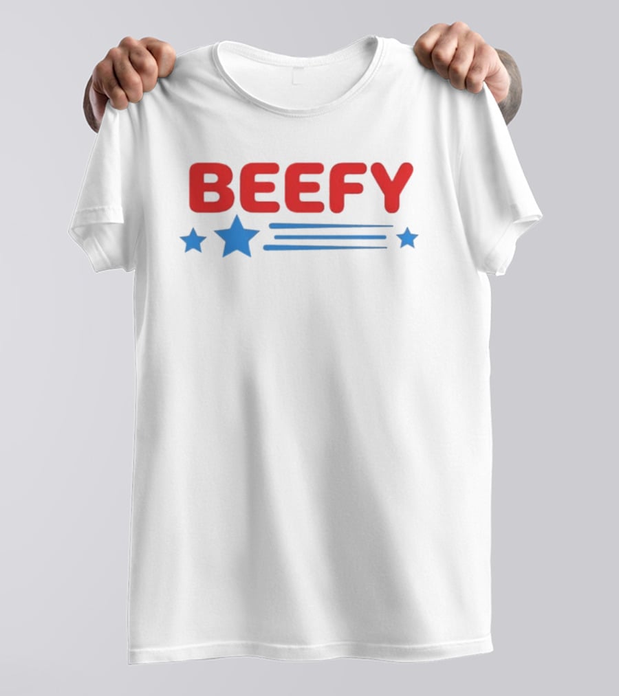 Beefy Star Gay Blue Stars Red T-Shirt