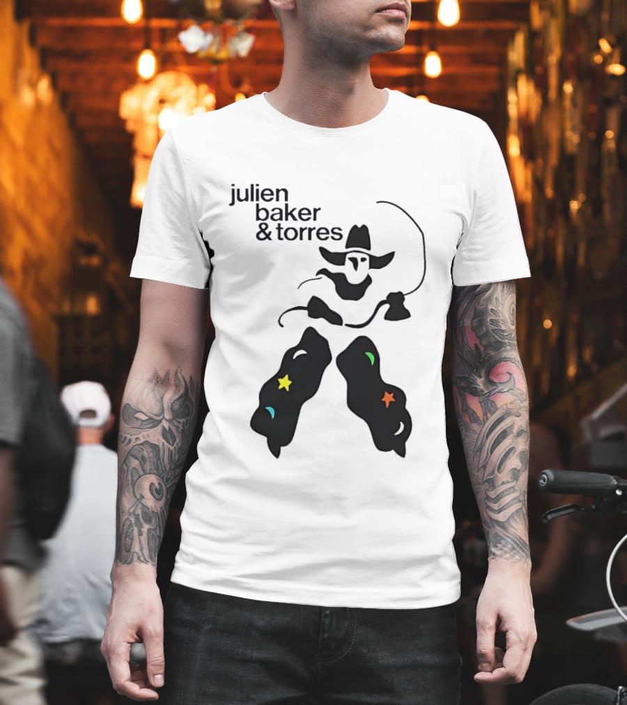 Julien Baker And Torres Cowboy Figure With Colorful Star Accents T-Shirt