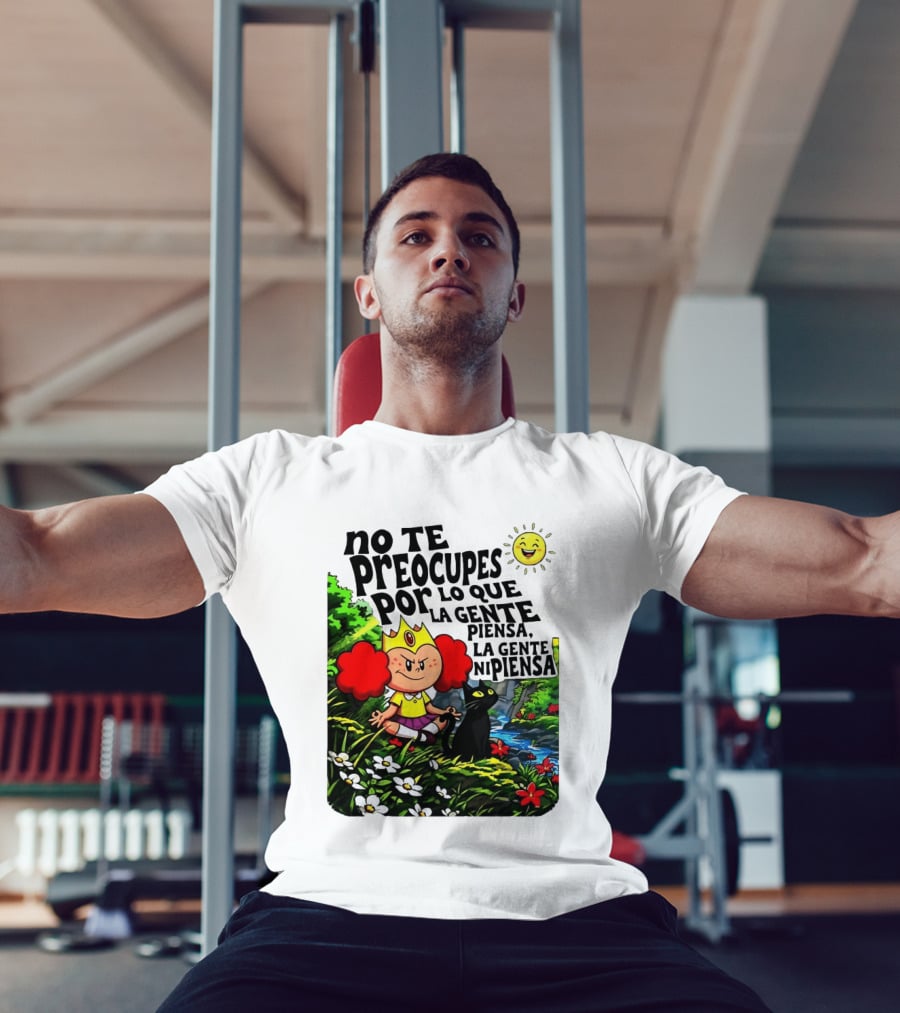 No Te Preocupes Por Lo Que La Gente Piensa Meditando Chica Corona Gato T-Shirt