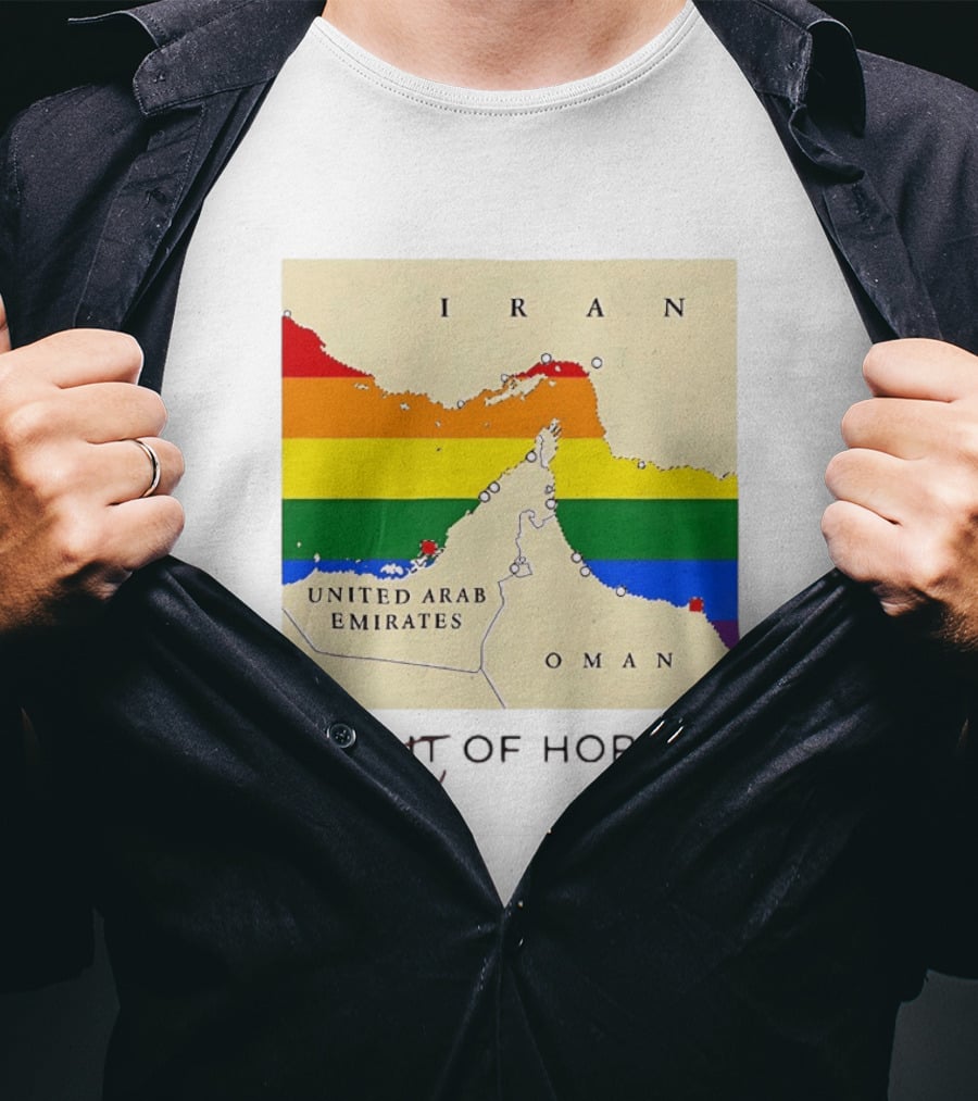 Strait Of Hormuz Map Pride Rainbow Gay Wordplay Pun T-Shirt