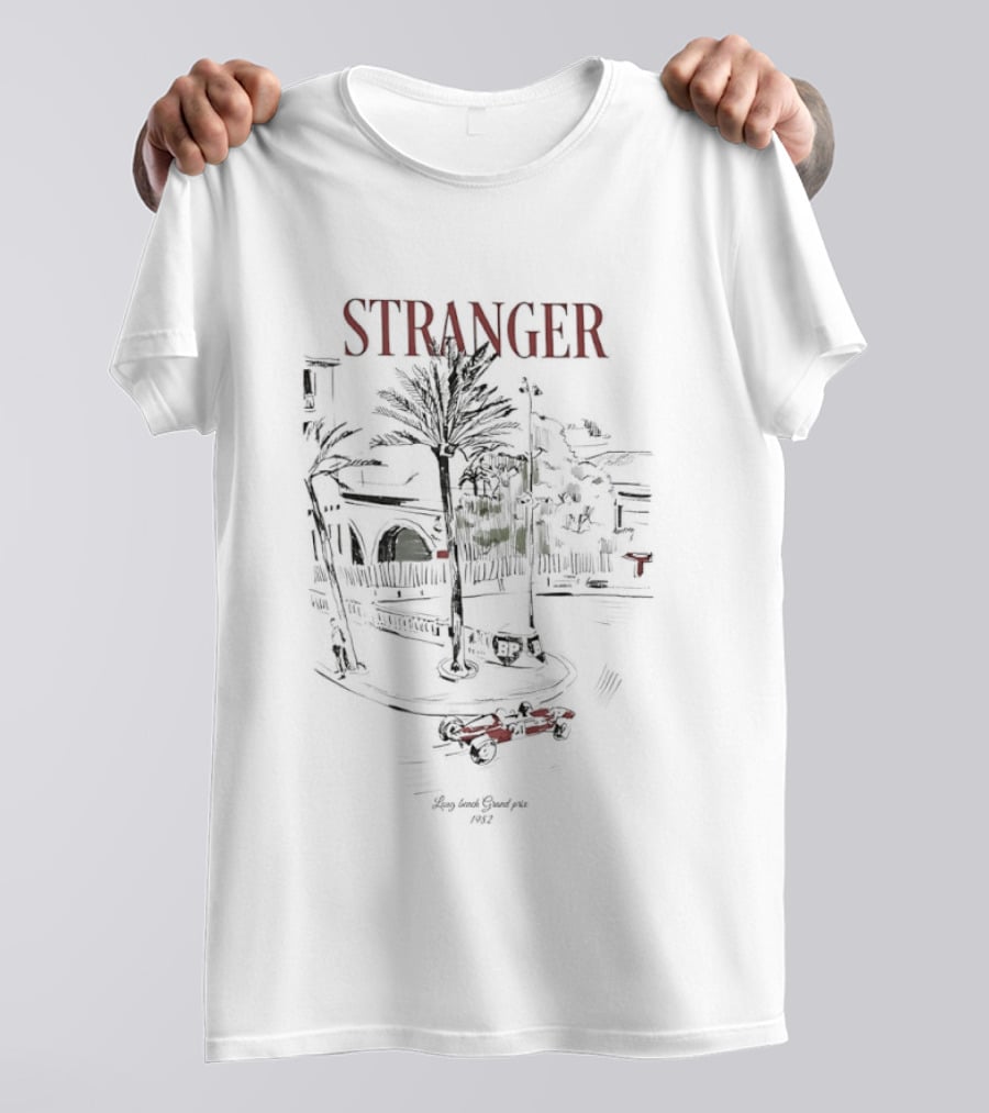 Stranger Long Beach Grand Prix 1982 Formula 1 Vintage Racing Palm Trees T-Shirt