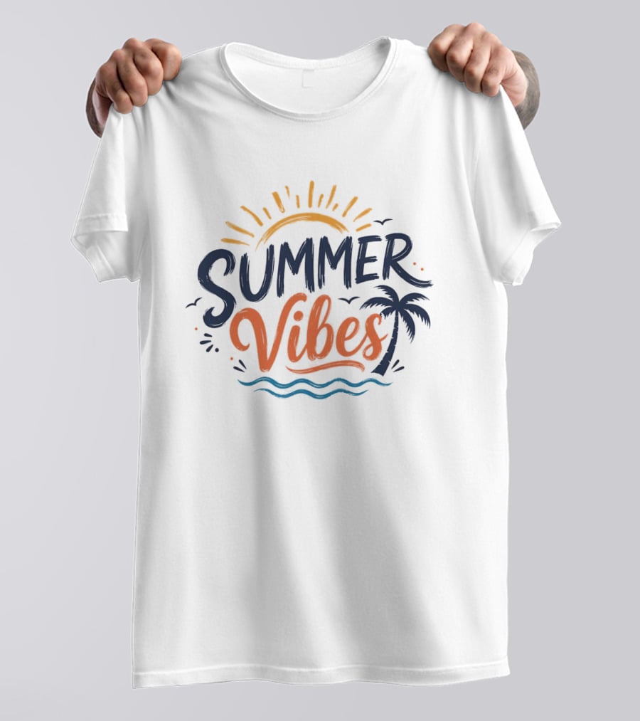 Summer Vibes Sun Palm Beach Waves T-Shirt