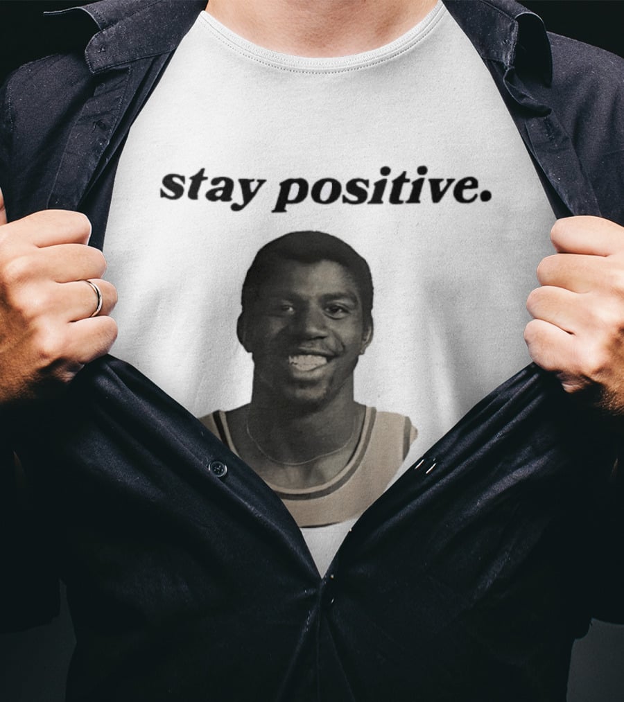 Magic Johnson Stay Positive Los Angeles Lakers T-Shirt