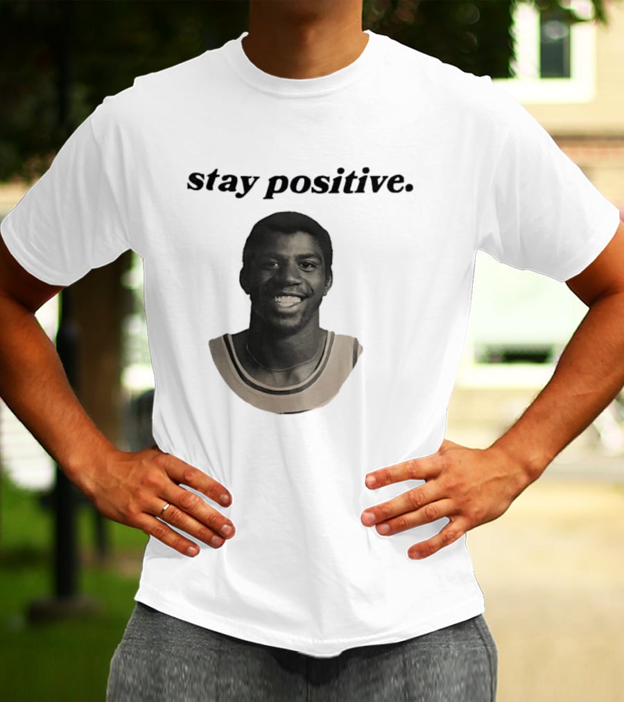 Magic Johnson Stay Positive Los Angeles Lakers T-Shirt