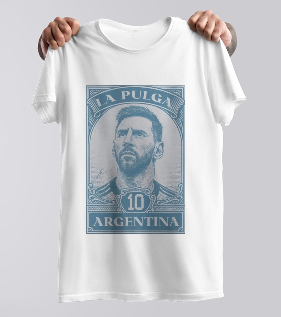 La Pulga Argentina 10 Stamp Messi T-Shirt