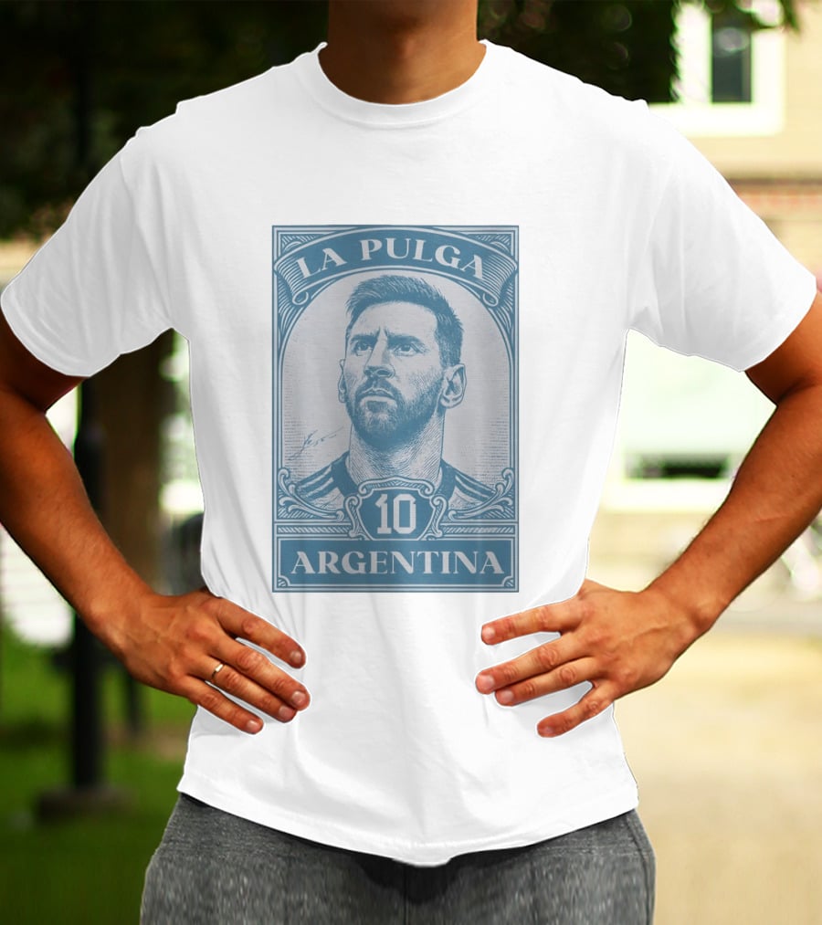 La Pulga Argentina 10 Stamp Messi T-Shirt