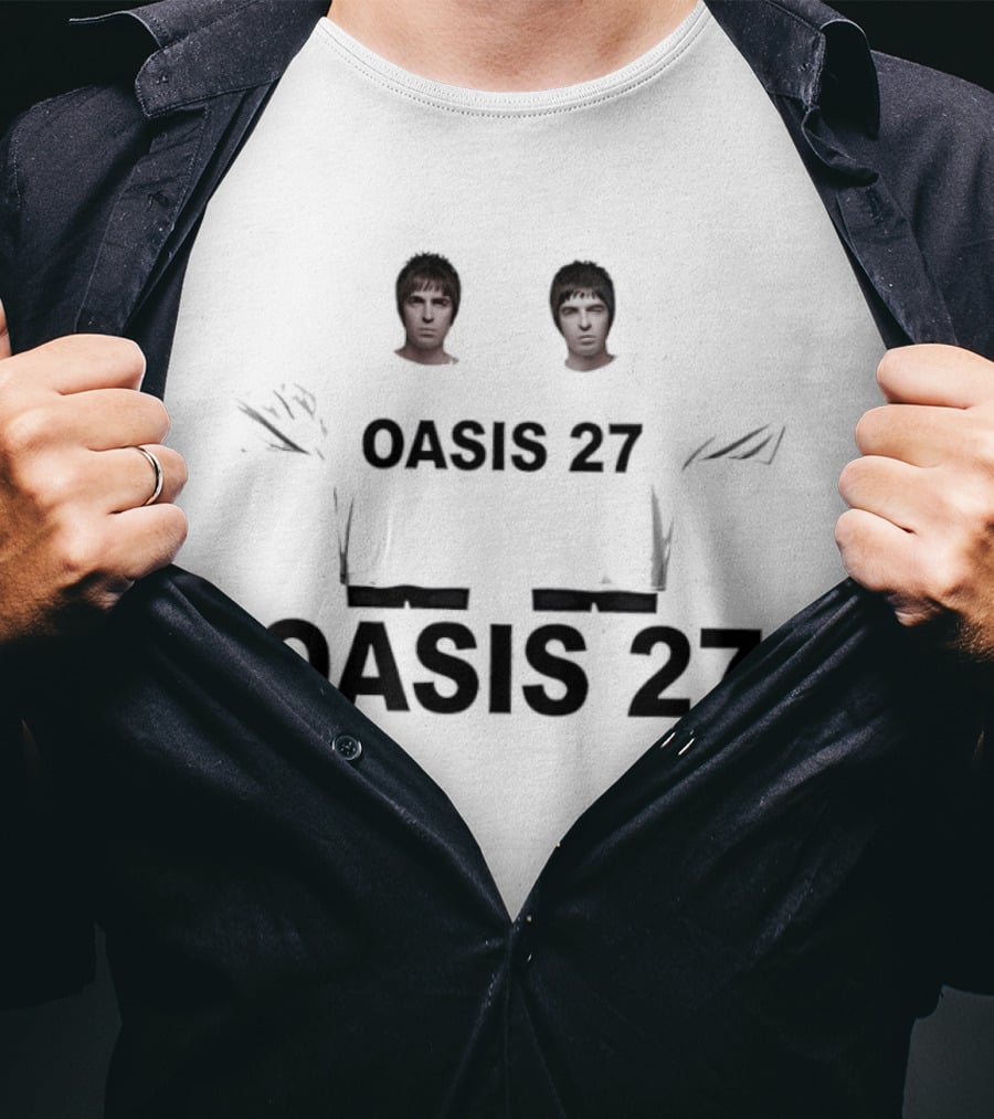 Oasis 27 Two Men Faces T-Shirt