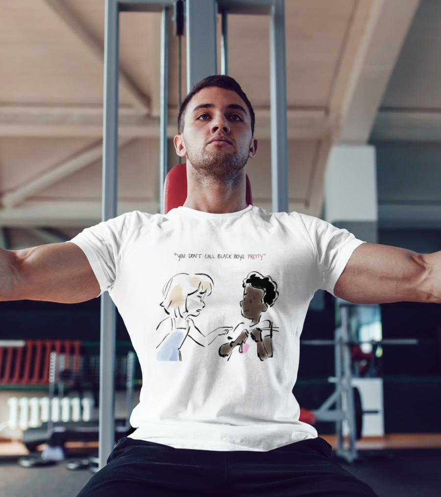 You Don't Call Black Boys Pretty" Social Justice Message With Illustrative Characters T-Shirt