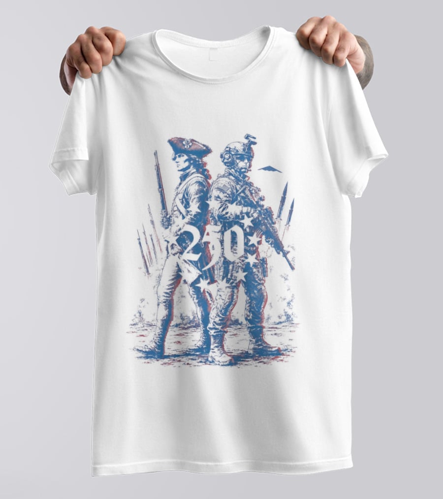 American Revolutionary War Soldier Modern Infantry 250 Years Of Service T-Shirt