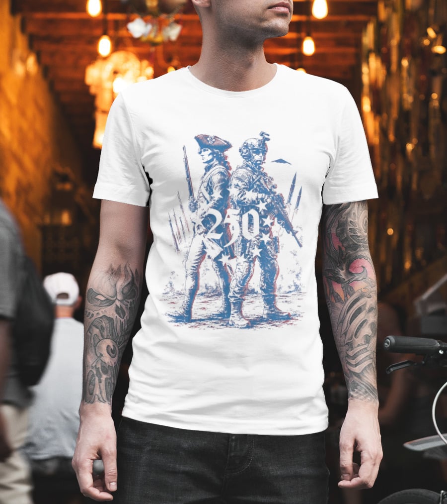 American Revolutionary War Soldier Modern Infantry 250 Years Of Service T-Shirt
