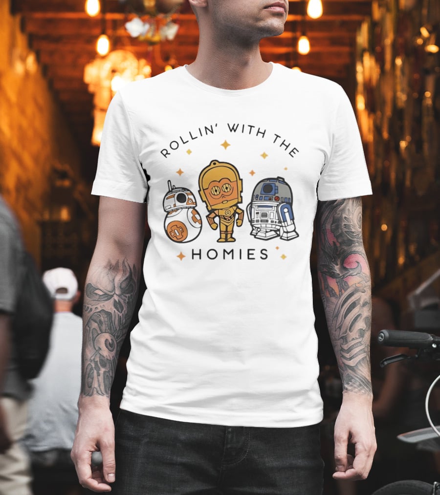 BB 8 C 3PO R2 D2 Rollin' With The Homies T-Shirt