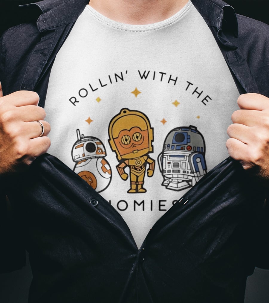 BB 8 C 3PO R2 D2 Rollin' With The Homies T-Shirt