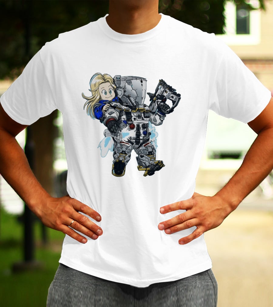 Android 18 Chibi And Titanfall Pilot Fusion Dragon Ball Z T-Shirt