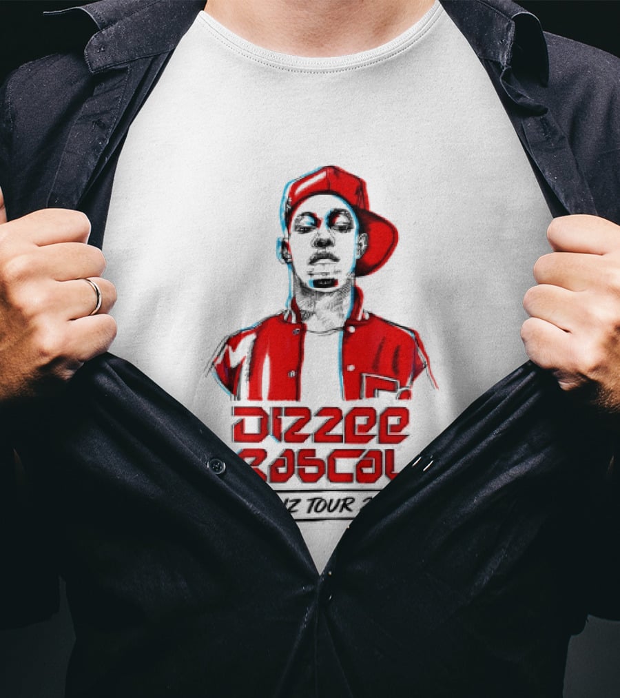 Dizzee Rascal AU NZ Tour 2026 Red Graphic Cap Image T-Shirt