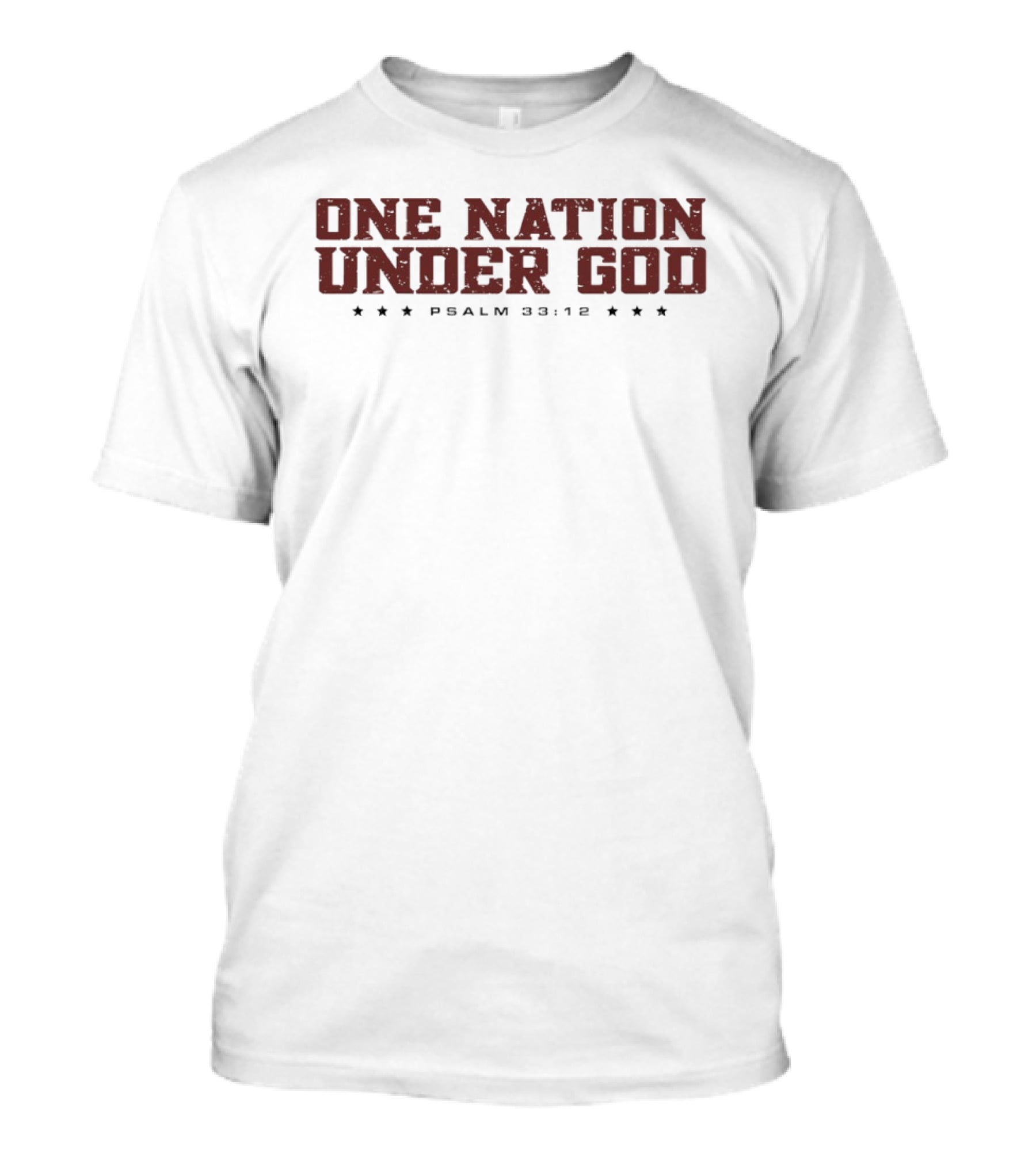 One Nation Under God Psalm 33 12 Patriotic Stars T-Shirt