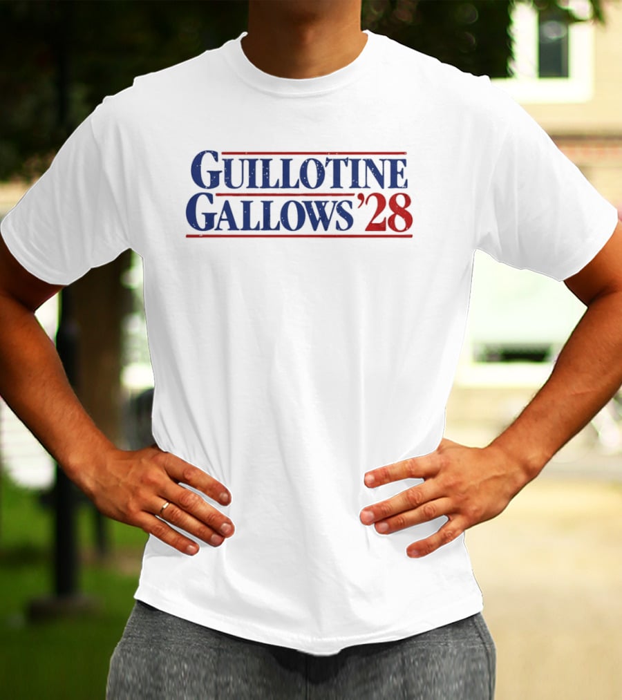 Guillotine Gallows 2028 Political Parody Election Campaign T-Shirt